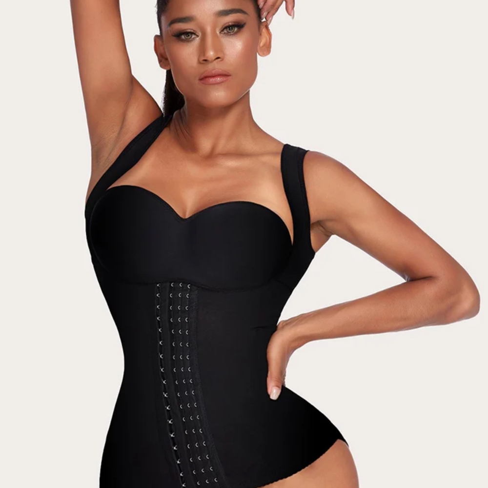 Black Corset Ekouaer Shapewear Waist Trainer Back Support Size XL 6 Ways NWT